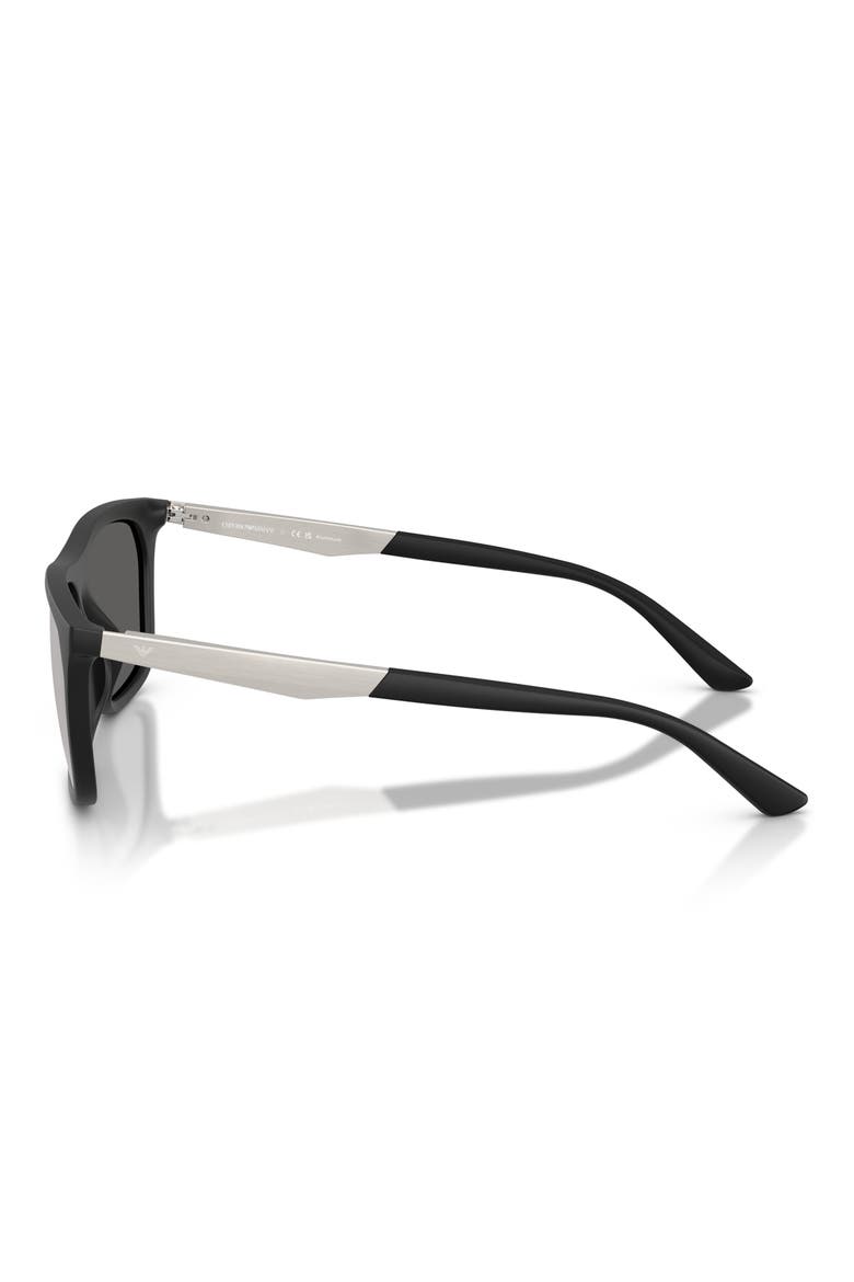 57mm Pillow Sunglasses, Alternate, color, MATTE BLACK / DARK GREY SILVER