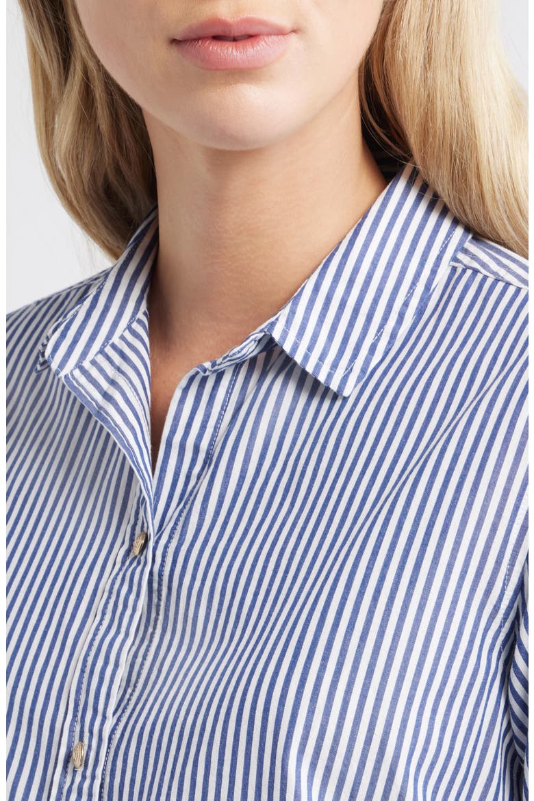 Bentley Stripe Long Sleeve Cotton Button-Up Shirt, Alternate, color, SANTORINI