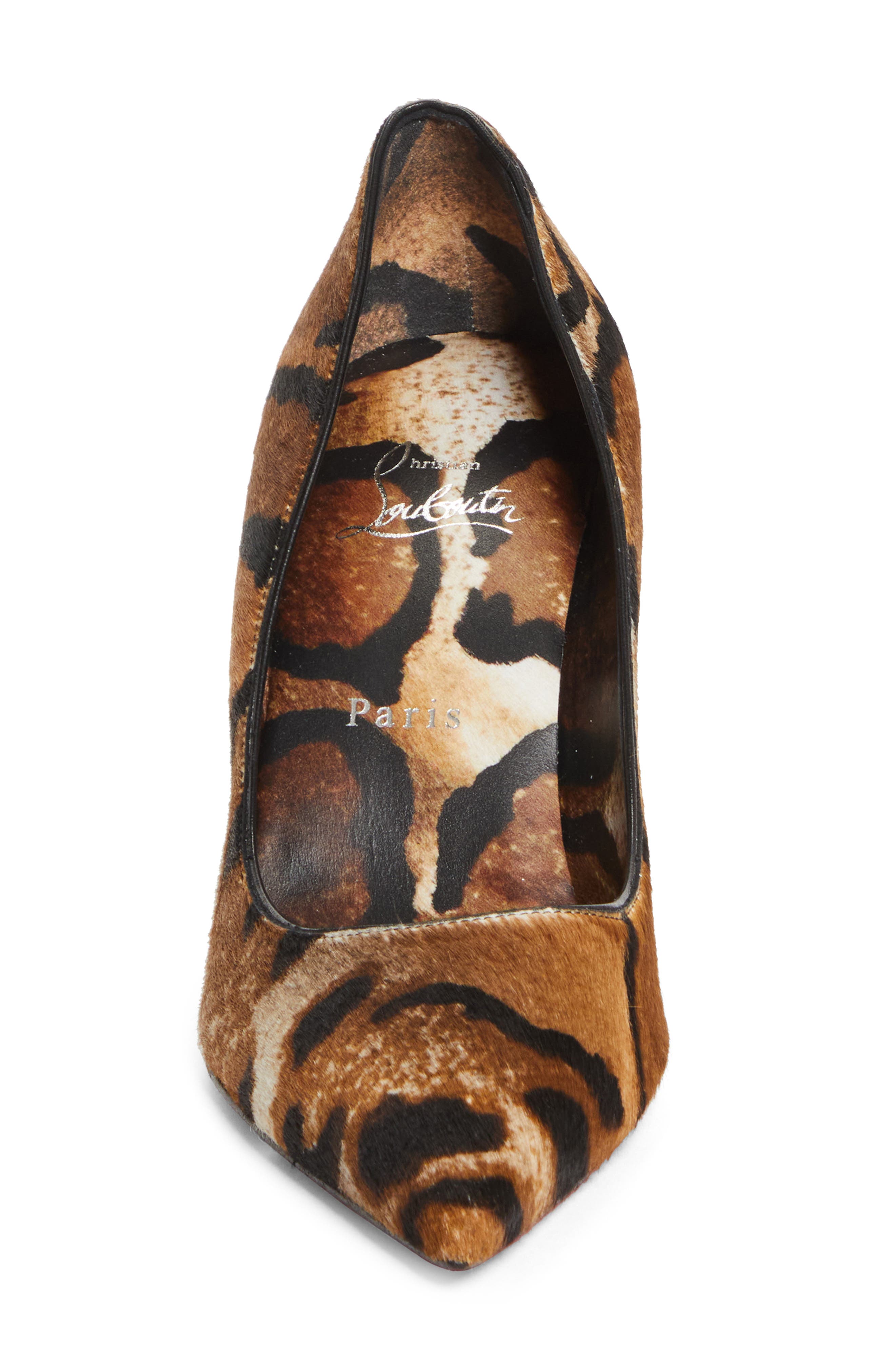 Christian Louboutin Miss Z Genuine Calf Hair Pointed Toe Pump, Alternate, color, Brown Print Calf Hair