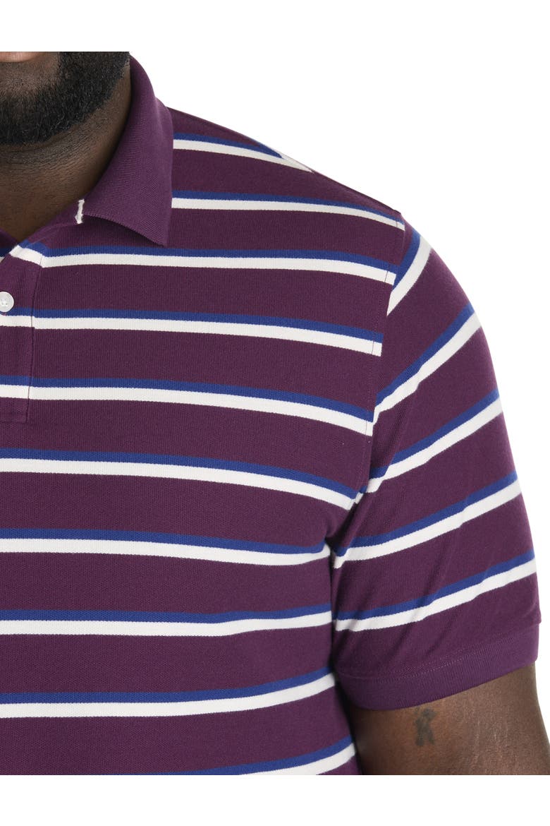 Big & Tall Medium Stripe Polo Shirt, Alternate, color, POTENT PURPLE