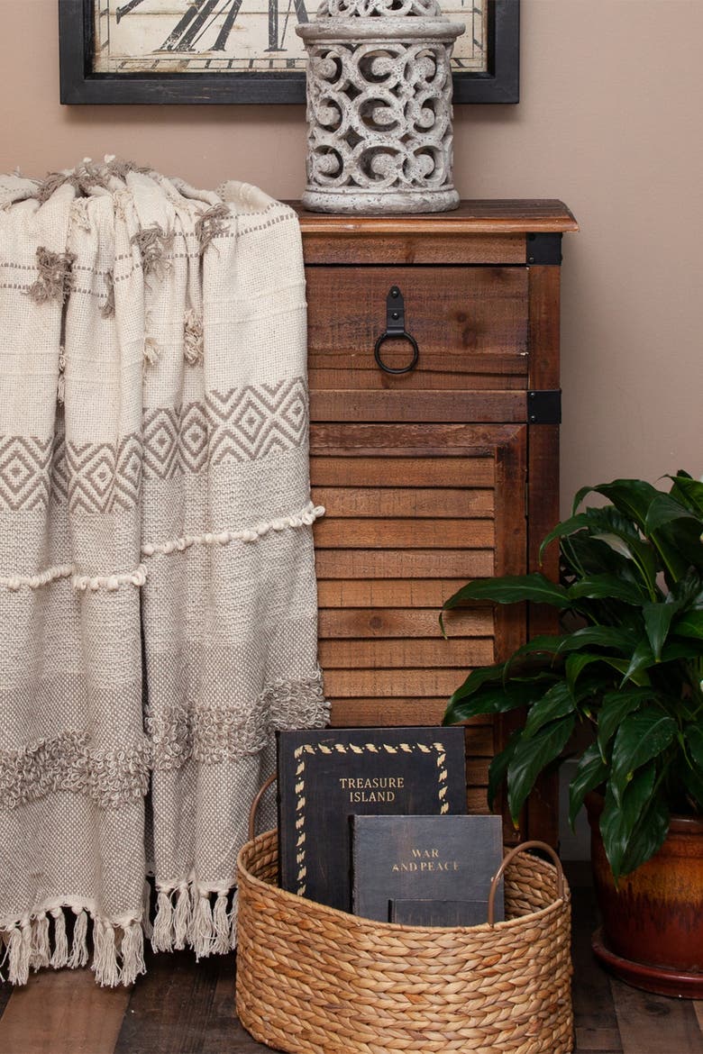 Neil Eclectic Beige 52" x 67" Woven Handloom Throw, Alternate, color, BEIGE
