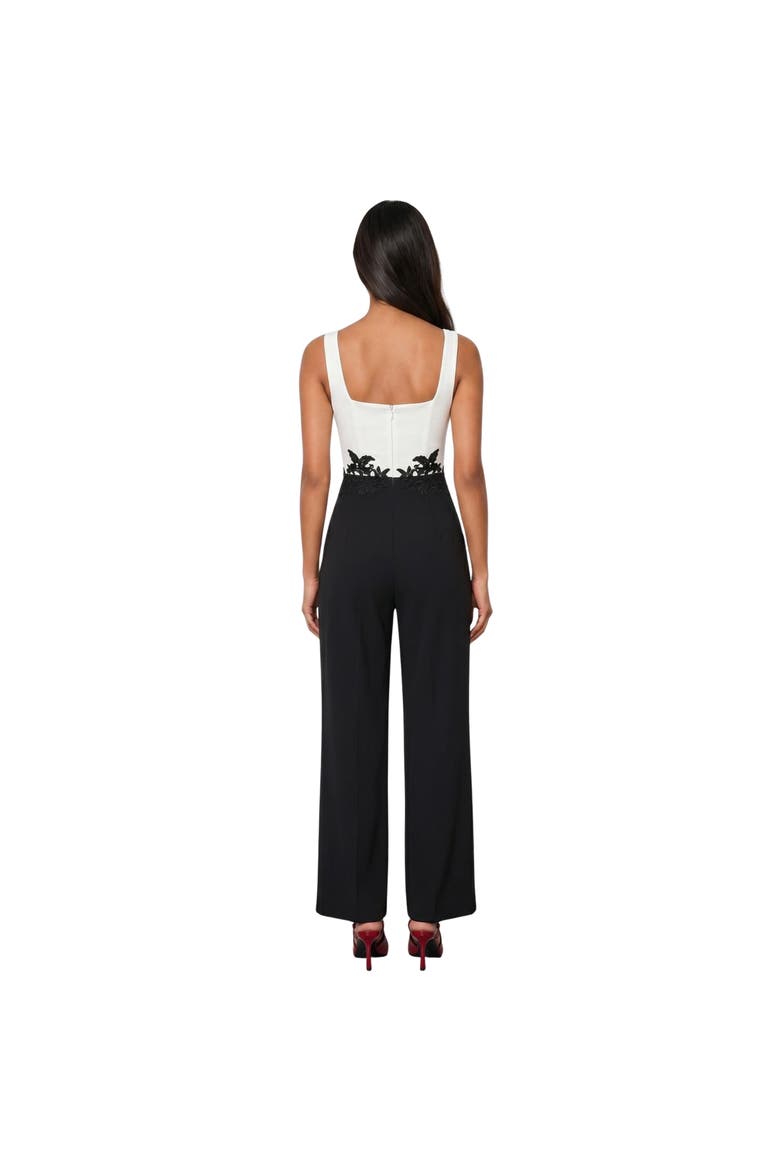 The Soiree Contrast Jumpsuit, Alternate, color, BLACKWHITE