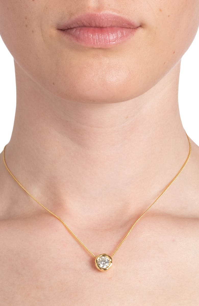 Alexis Bittar Asterales Molten Cubic Zirconia Pendant Necklace, Alternate, color, Gold