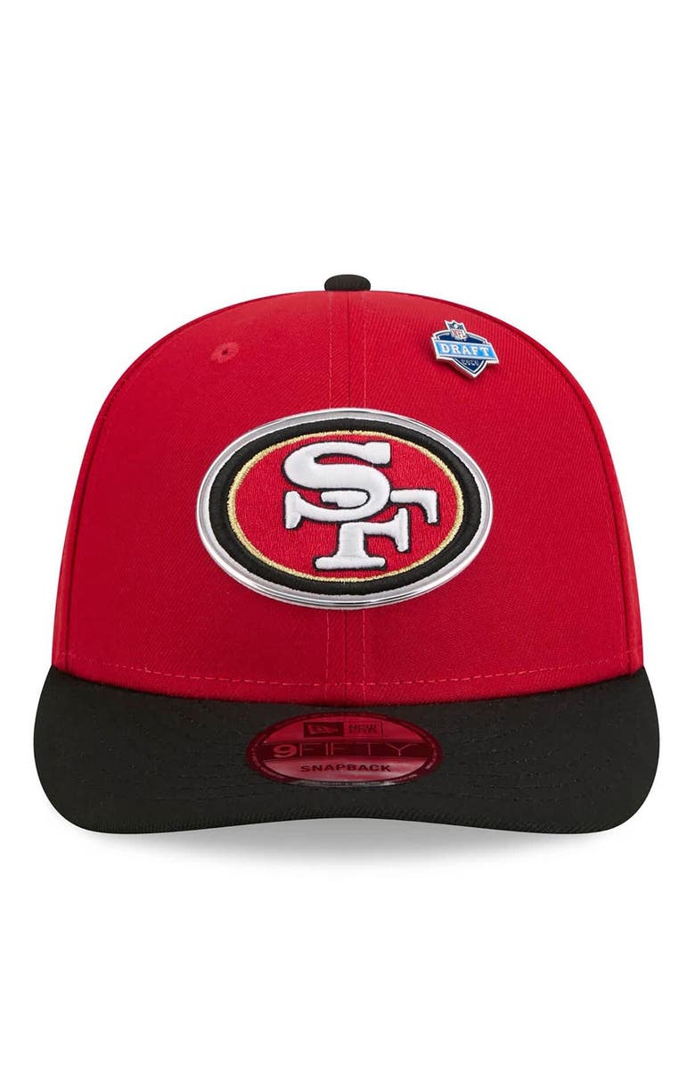 New Era Men's New Era  Scarlet/Black San Francisco 49ers 2026 NFL Draft On Stage Pre-Curved 9FIFTY Snapback Hat, Alternate, color, Scarlet