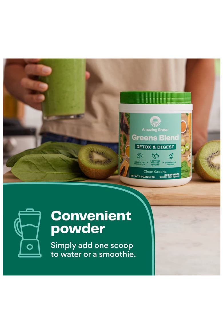 Detox Digest Green Superfood Powder Clean Greens 30 Servings, Alternate, color, None