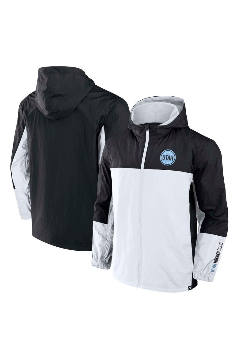 Men's Fanatics Black Utah Hockey Club Crash the Net Full-Zip Hoodie Jacket, Alternate, color, Black