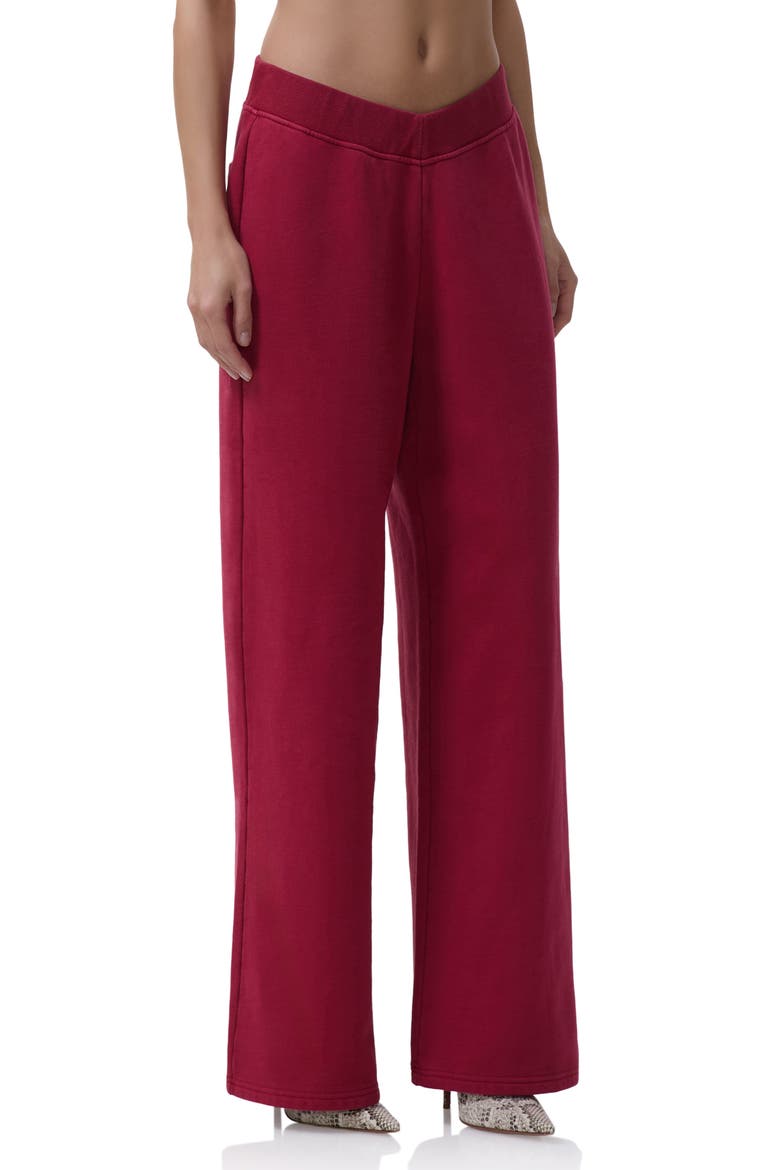 Dustin V-Waist Wide Leg Sweatpants, Alternate, color, RIO RED