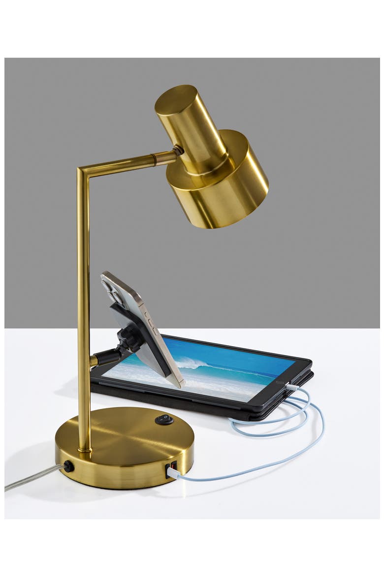 Rowe Supercharger LED Desk Lamp, Alternate, color, ANTIQUE BRASS