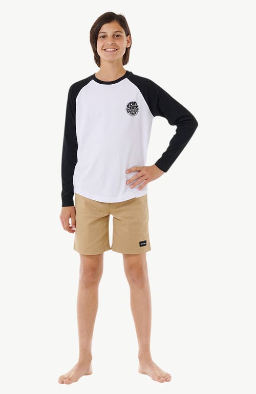 Rip Curl Kids' Wettie Icon Long Sleeve Graphic T-shirt In White