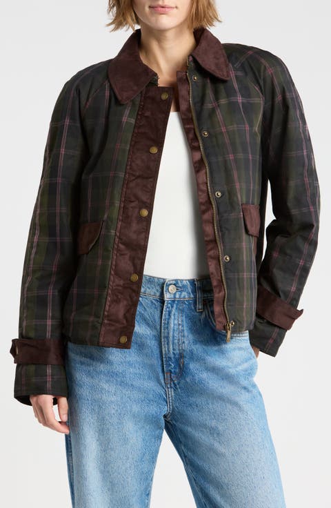 Luna Wax Plaid Mixed Media Jacket