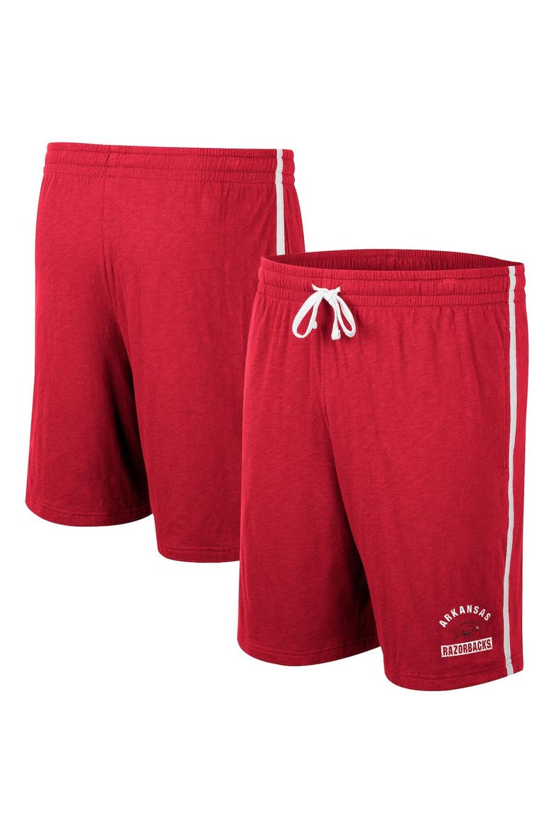 Men's Colosseum Cardinal Arkansas Razorbacks Thunder Slub Shorts, Main, color, Cardinal