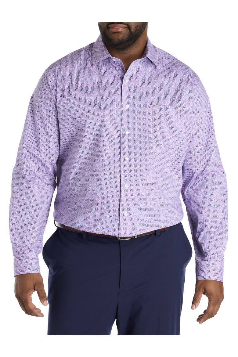 Big & Tall Performance Dress Shirt, Alternate, color, FUCHSIA