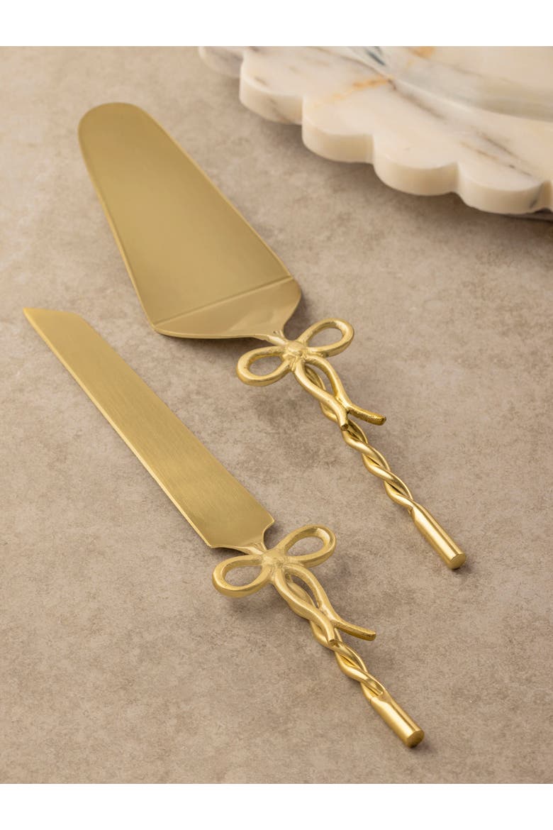 Imperial Cake Servers, Alternate, color, Gold