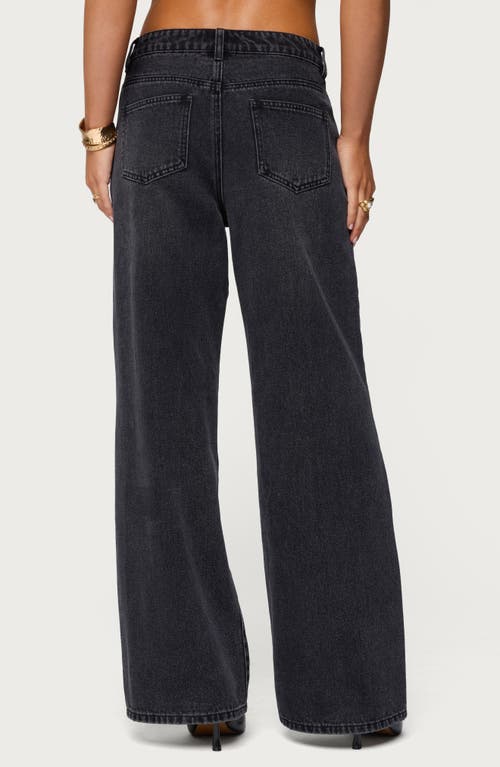Edikted Ery Low Rise Wide Leg Jeans In Black