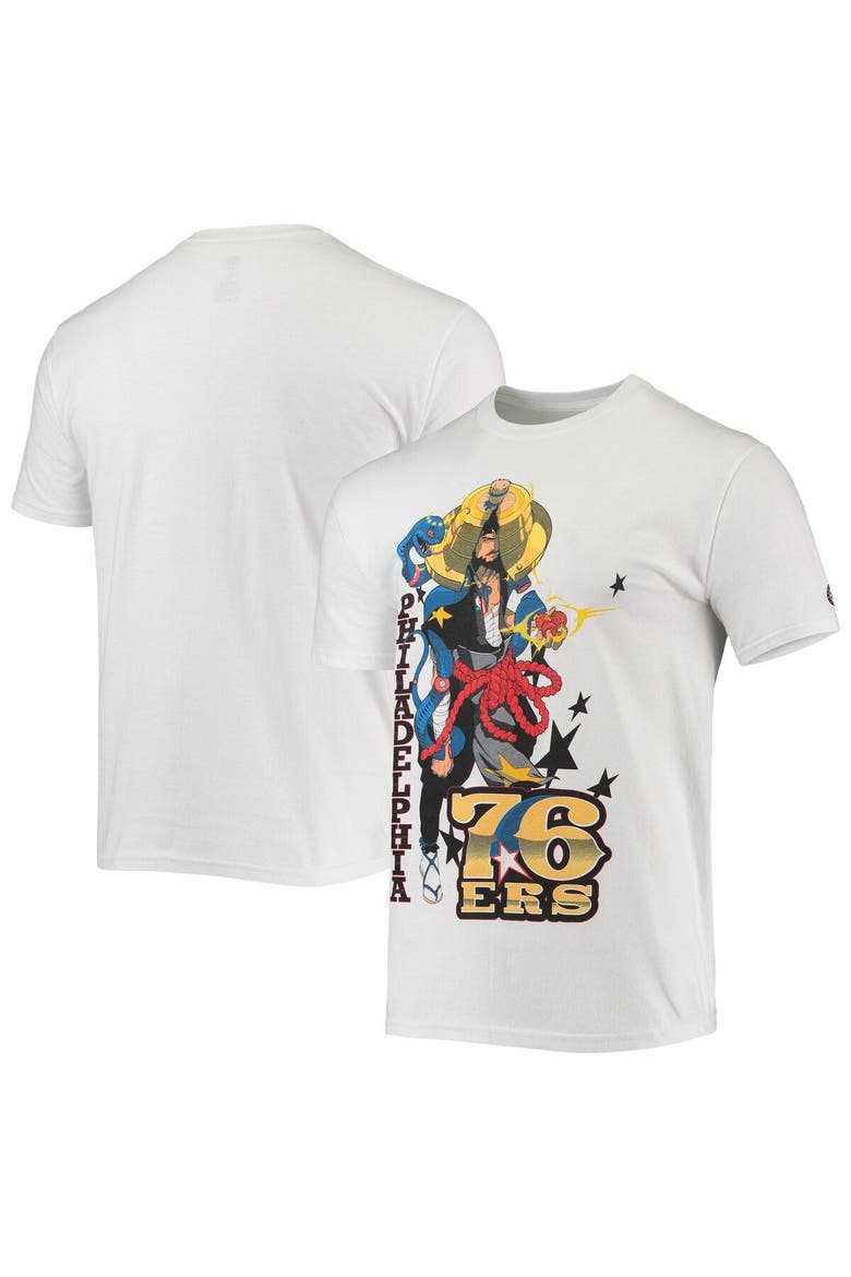 Men's NBA x McFlyy White Philadelphia 76ers Identify Artist Series T-Shirt, Main, color, White
