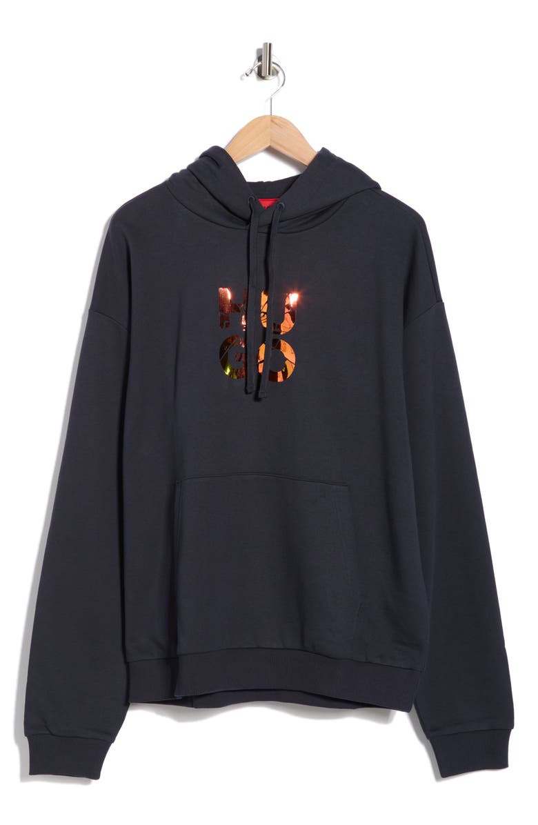HUGO Diridood Graphic Hoodie, Alternate, color, Dark Blue