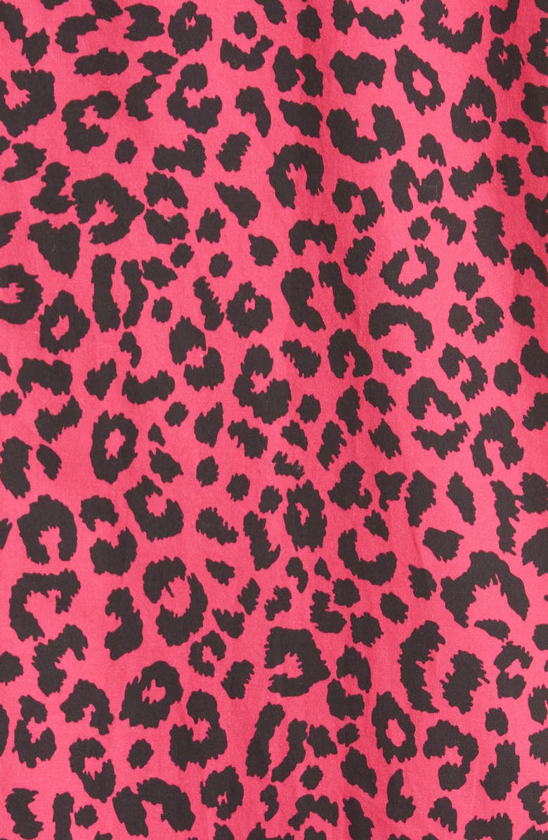 Adam Lippes Animal Print High-Low Stretch Cotton Button-Up Blouse, Alternate, color,