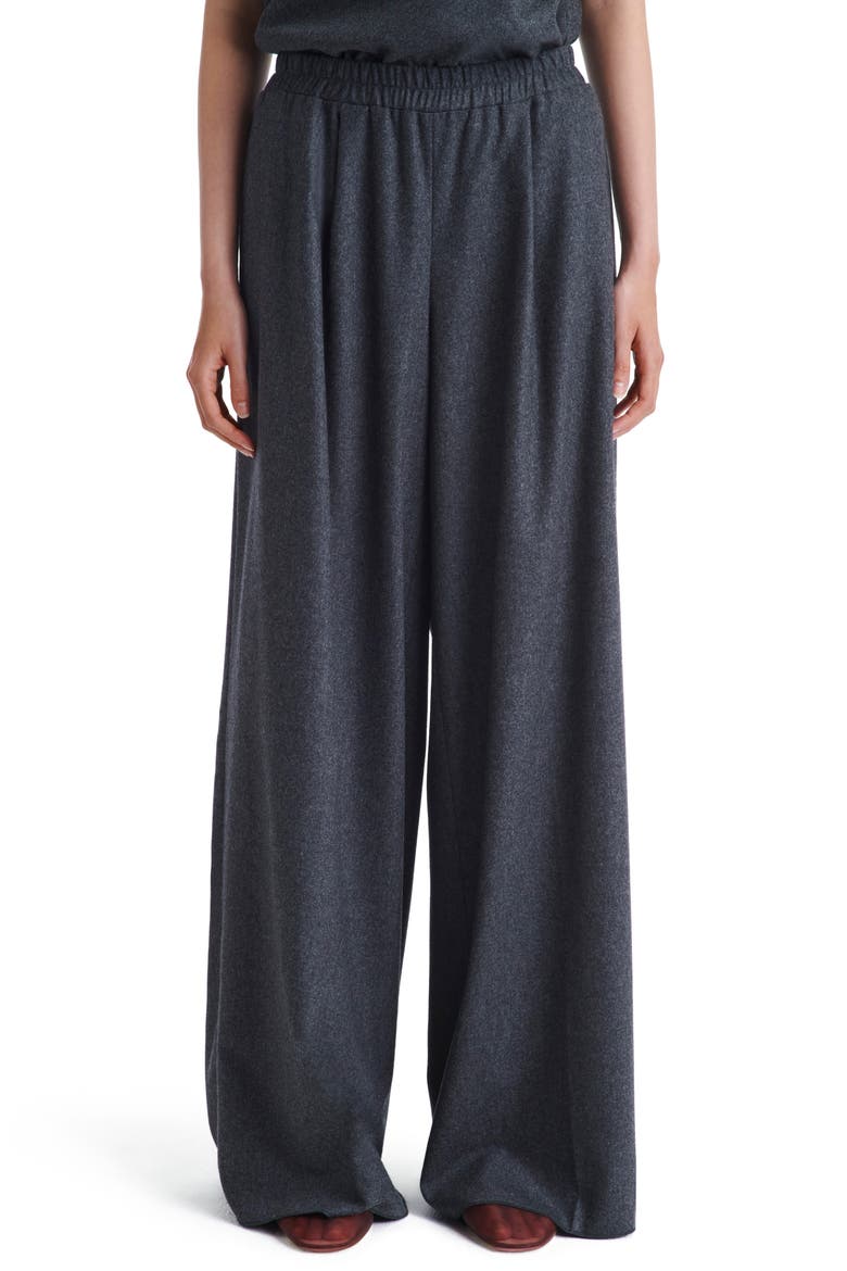 Eva Stretch Wool Wide Leg Pants, Main, color, CHARCOAL