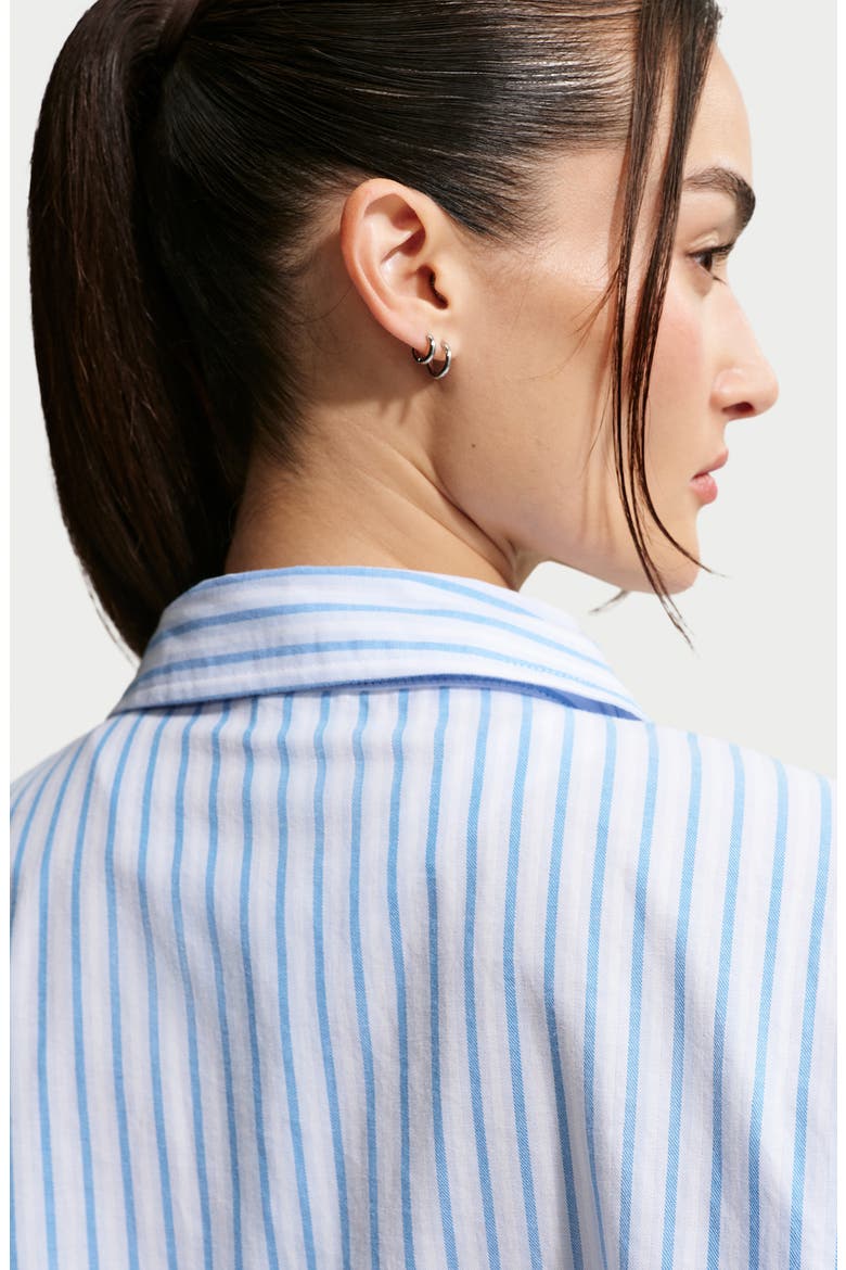 Striped Boxy Cropped Shirt, Alternate, color, LIGHT PHOTO BLUE