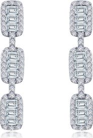 Lafonn Baguette Simulated Diamond Drop Earrings