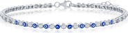 SIMONA Sterling Silver Evil Eye Tennis Bracelet