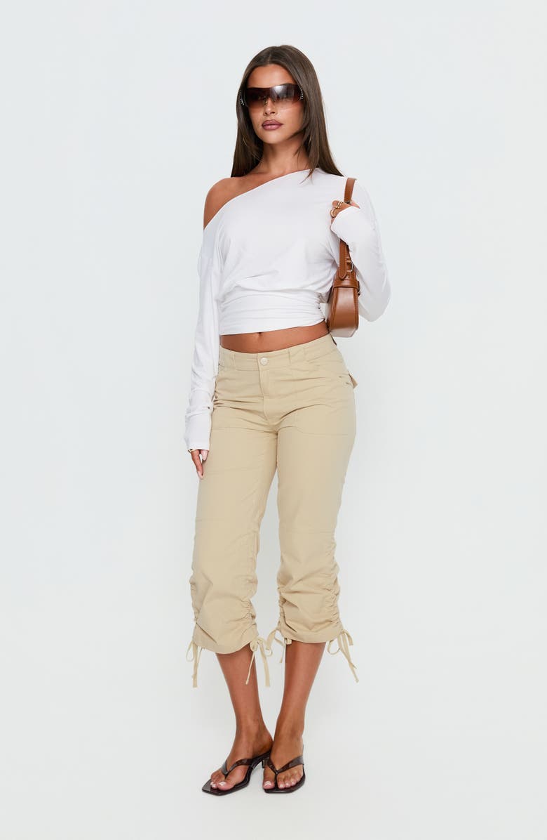 Princess Polly <p>Ashlinn One-Shoulder Crop Top</p>, Alternate, color, White