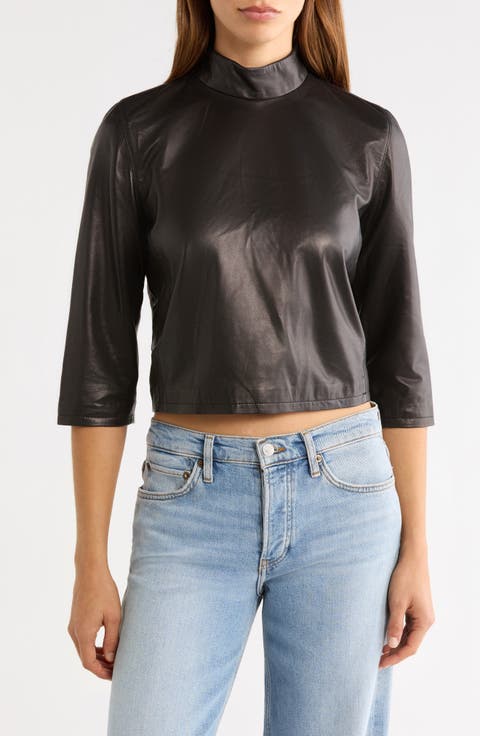 Sloane Lambskin Leather Top