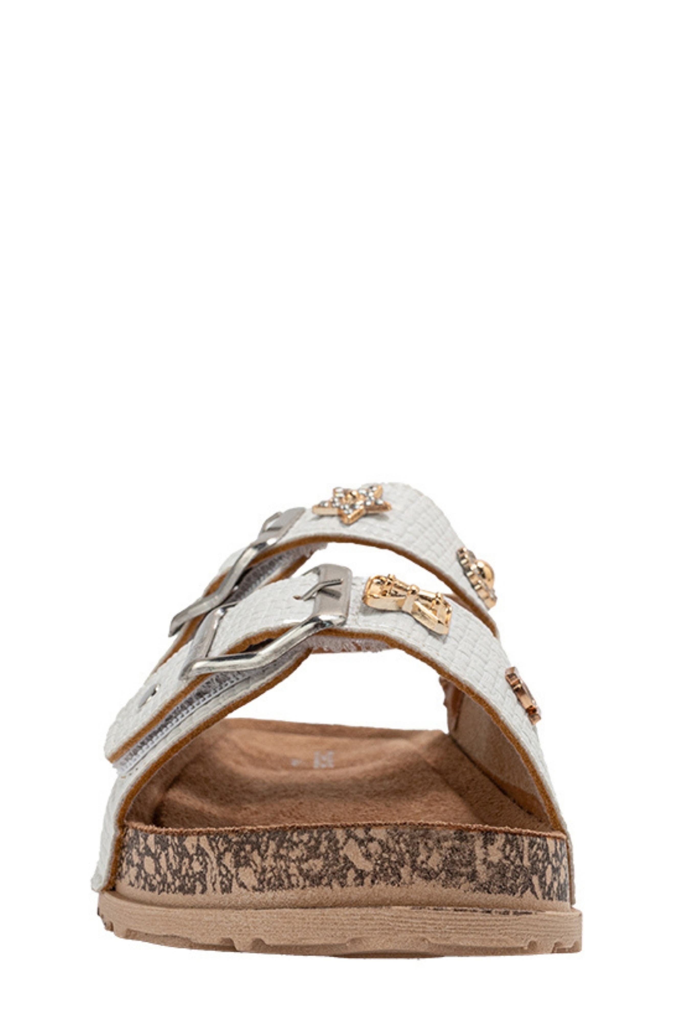 bebe Kids' Rosie Footbed Sandal, Alternate, color, White