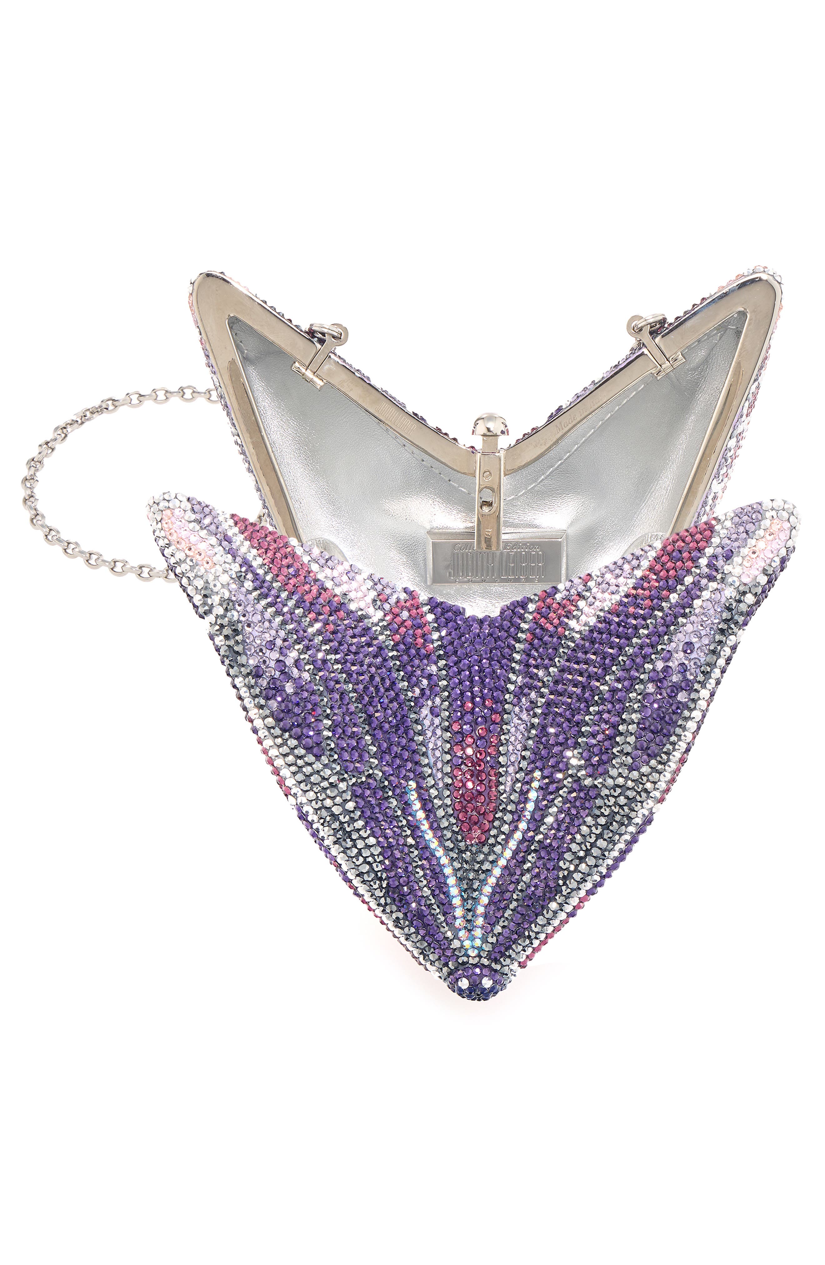 JUDITH LEIBER COUTURE Butterfly Crystal Clutch, Alternate, color, Silver Amethyst Multi