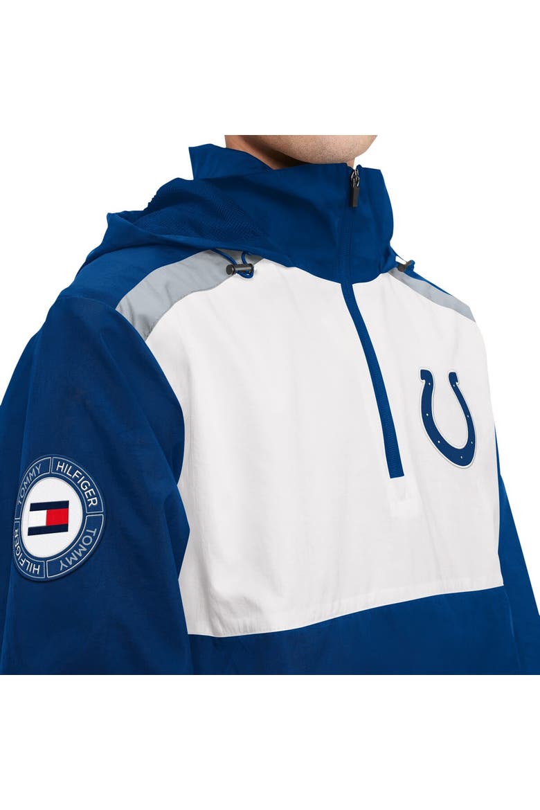 Men's Tommy Hilfiger Royal/White Indianapolis Colts Carter Half-Zip Hooded Top, Alternate, color, Royal