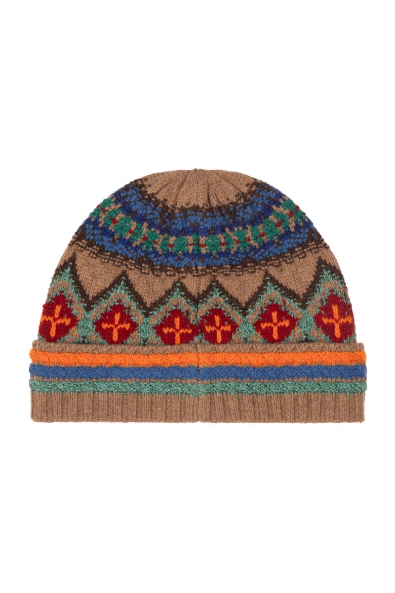 Textured Geo Beanie, Alternate, color, Natural Multi