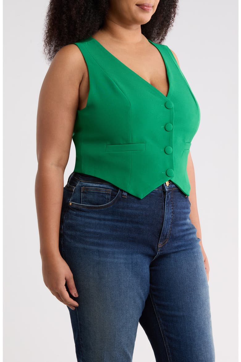 Stretch Woven Vest, Alternate, color, KELLY-GREEN