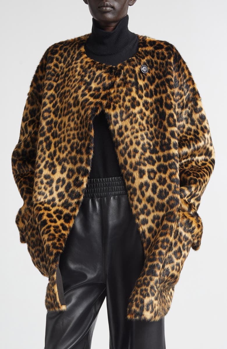 Stand Studio Nerissa Leopard Spot Faux Fur Jacket, Main, color, Leo
