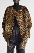 Stand Studio Nerissa Leopard Spot Faux Fur Jacket