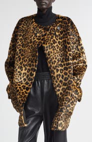 Stand Studio Nerissa Leopard Spot Faux Fur Jacket