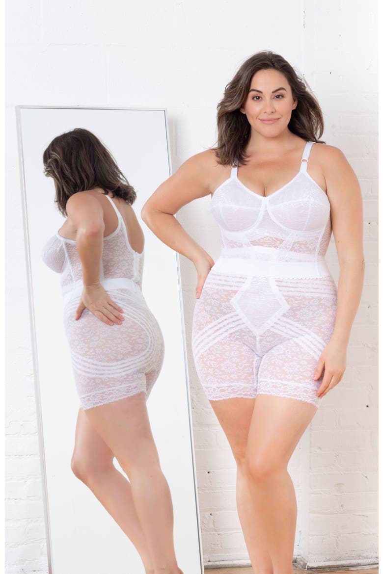 Longline Wireless Shaping Bra with Expandable Cups, Alternate, color, White