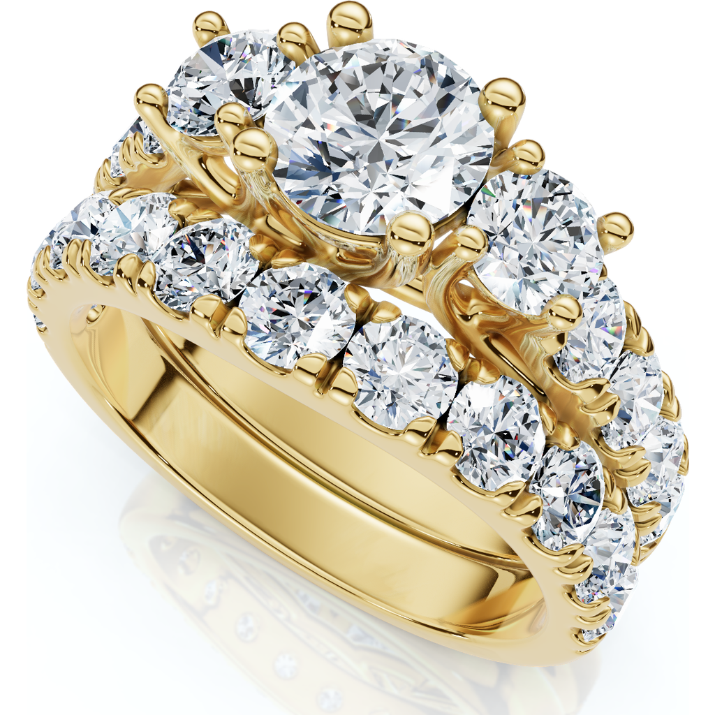 Bliss Diamond 2ct Tw 3-stone Diamond Engagement Wedding Ring Set 14k Gold Or Pt Lab Grown In Gold
