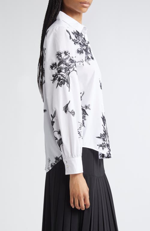 Cinq À Sept Esha Wildflower Whimsy Button-up Shirt In White