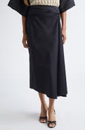 Max Mara Paggi Asymmetrical Stretch Sateen Midi Skirt