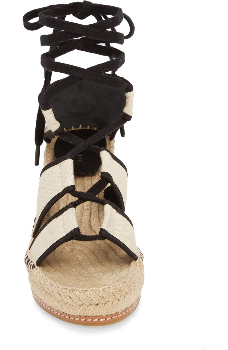 Tory Burch Ankle Tie Wedge Espadrille, Alternate, color,