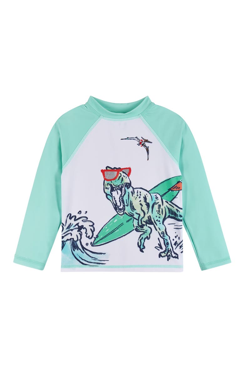 Long Sleeve Rashguard T-Shirt & Swim Shorts Set, Alternate, color, BLUE