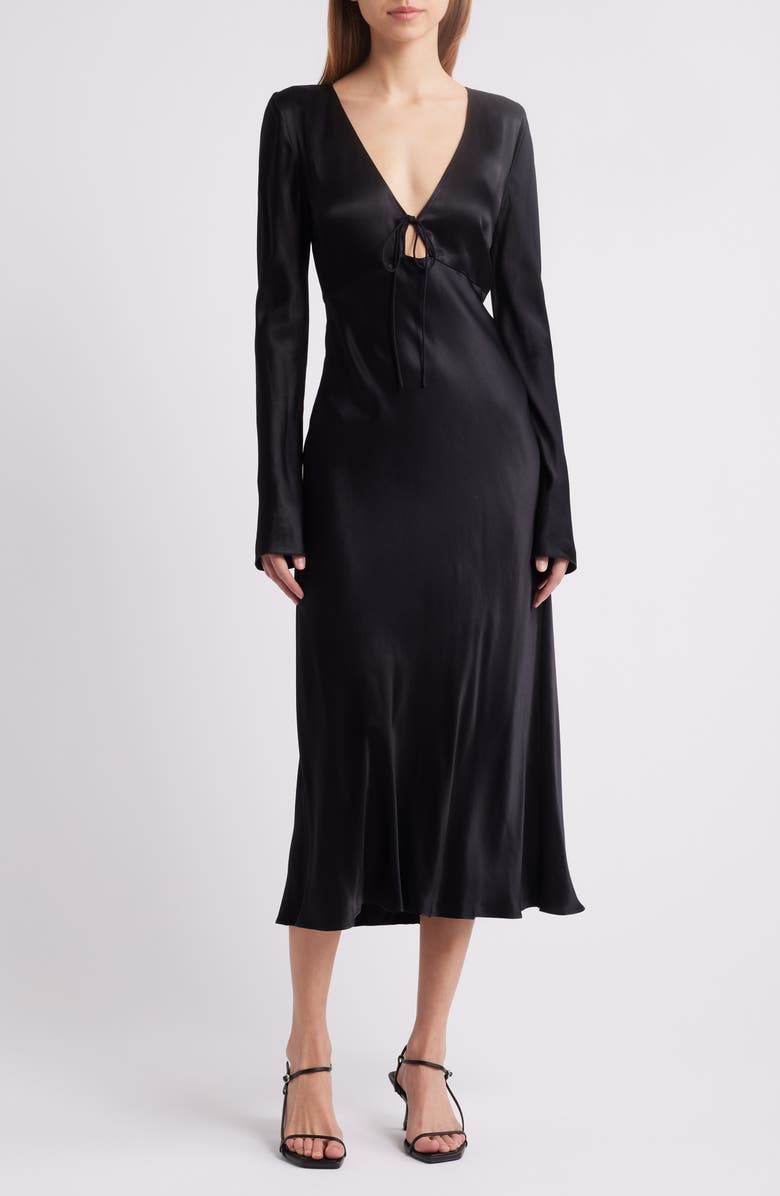 Rails Amanda V-Neck Long Sleeve Dress, Main, color, Black