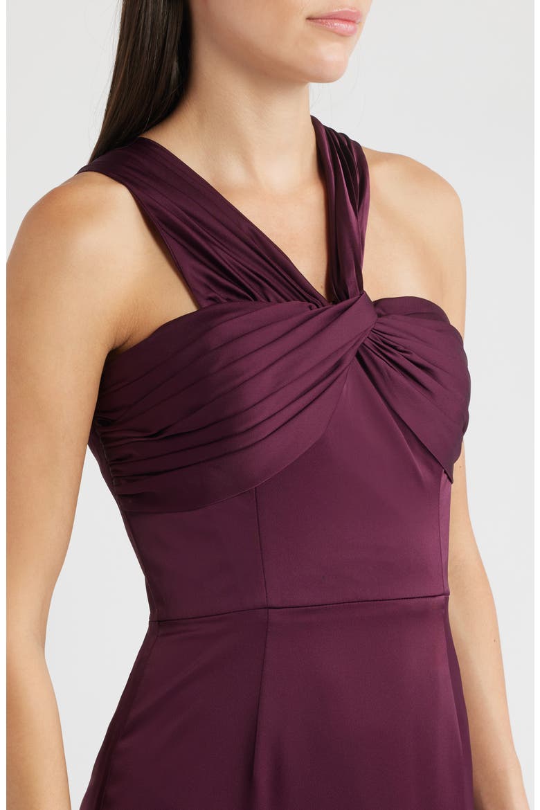 Rosalia Sleeveless Satin Gown, Alternate, color, DARK CHERRY