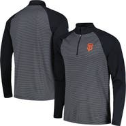 LEVELWEAR Men's Levelwear Black San Francisco Giants Charter Striped Raglan Quarter-Zip Top