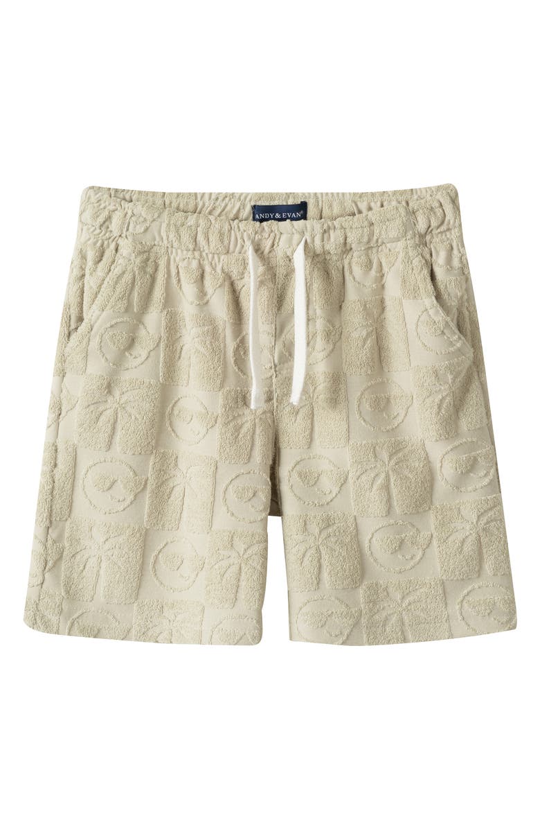 Andy & Evan Kids' Terry T-Shirt & Shorts Set, Alternate, color, Beige