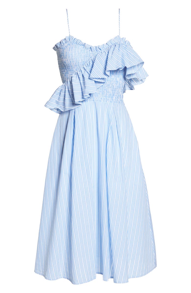 FIRST MONDAY Stripe Poplin Fit & Flare Dress, Alternate, color, 