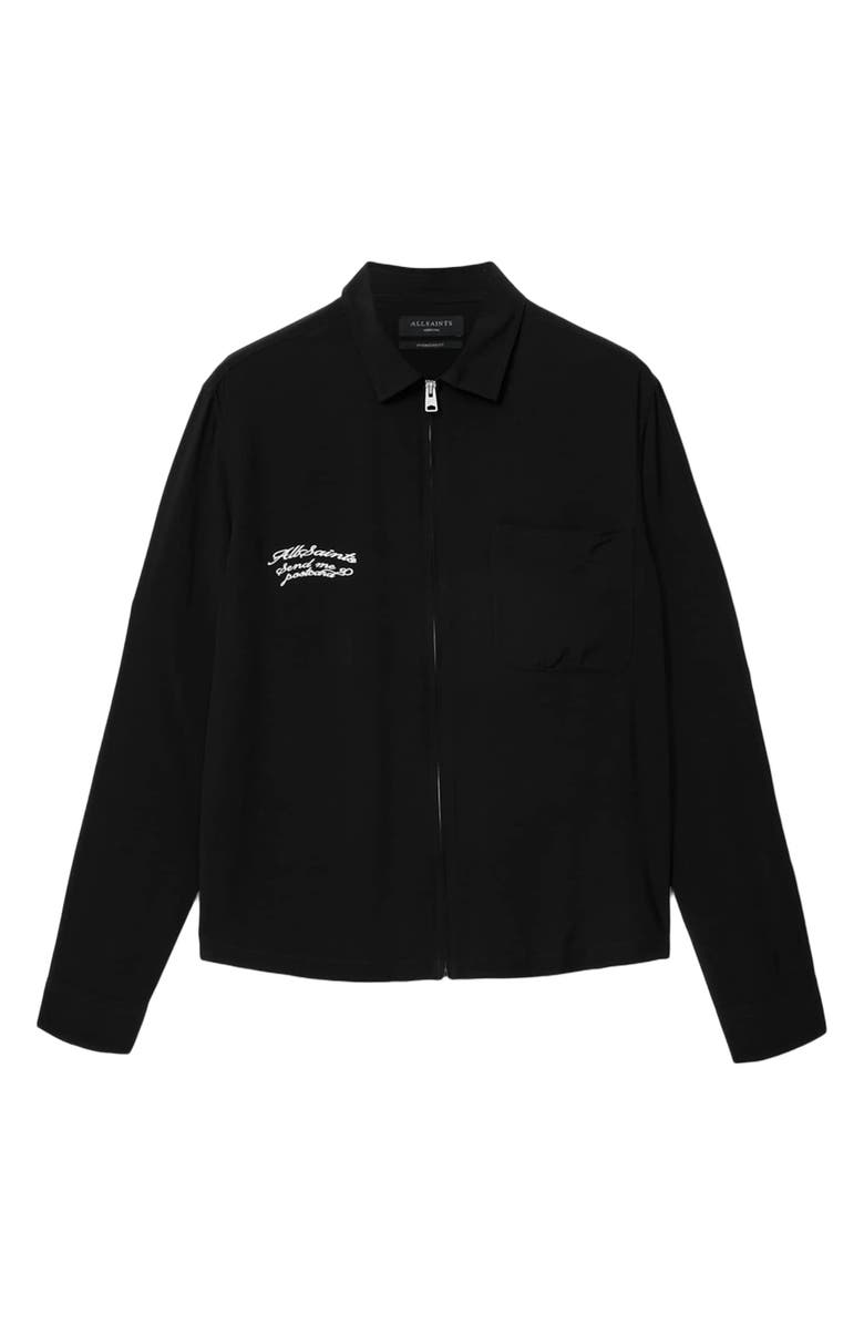 AllSaints Buck Embroidered Jacket, Alternate, color, Surge Black