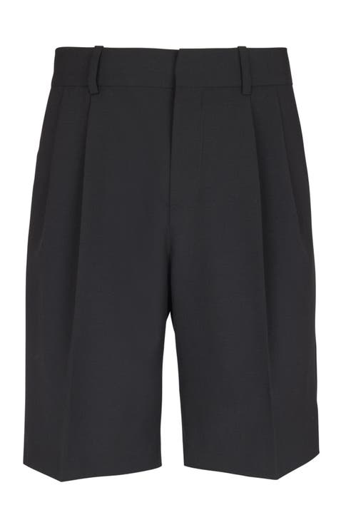 Wool darted Bermuda shorts