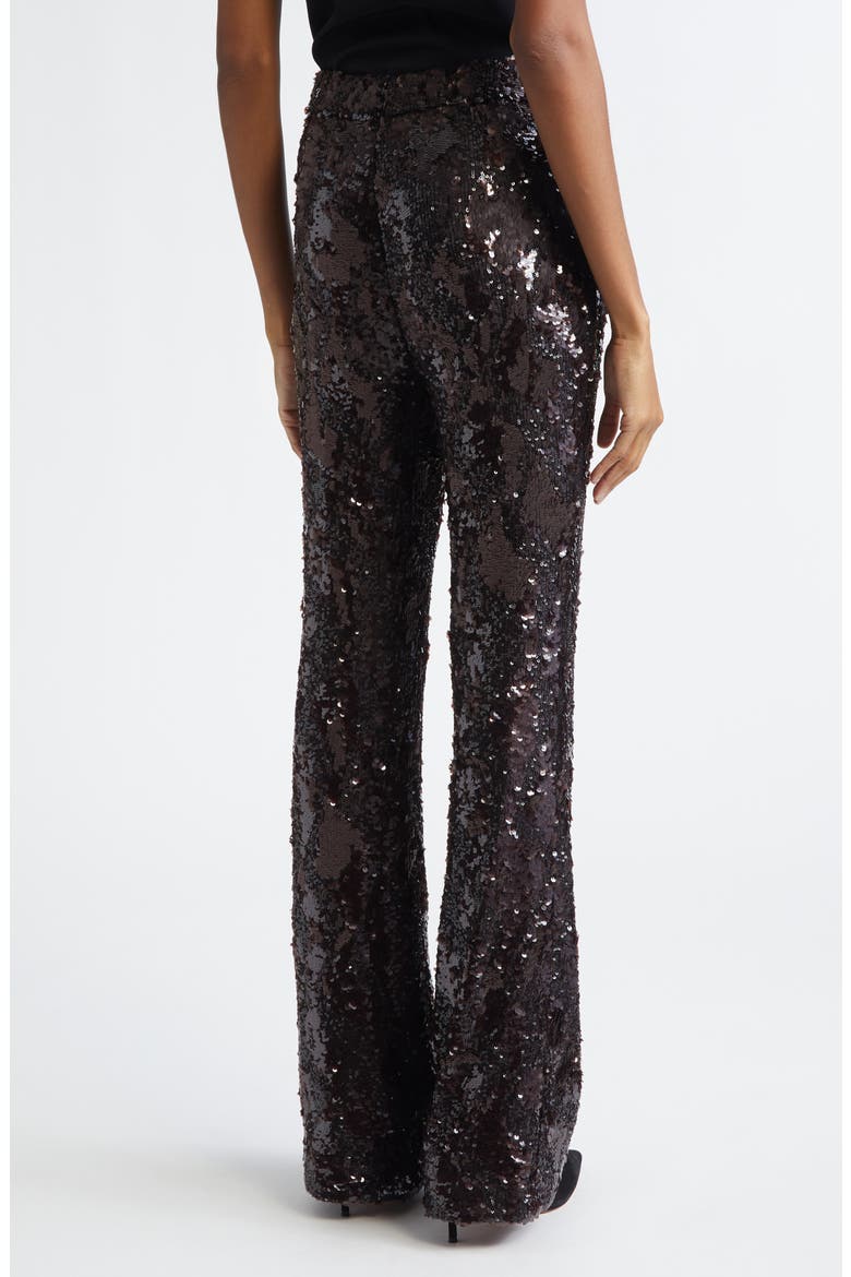 Collier Sequin Skinny Flare Leg Pants, Alternate, color, DARK CURRANT