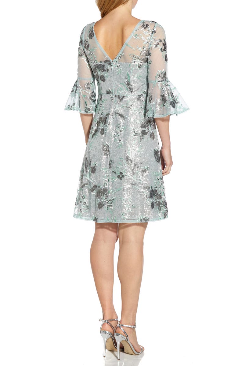 Adrianna Papell Embroidered Sequin Cocktail Dress, Alternate, color, 